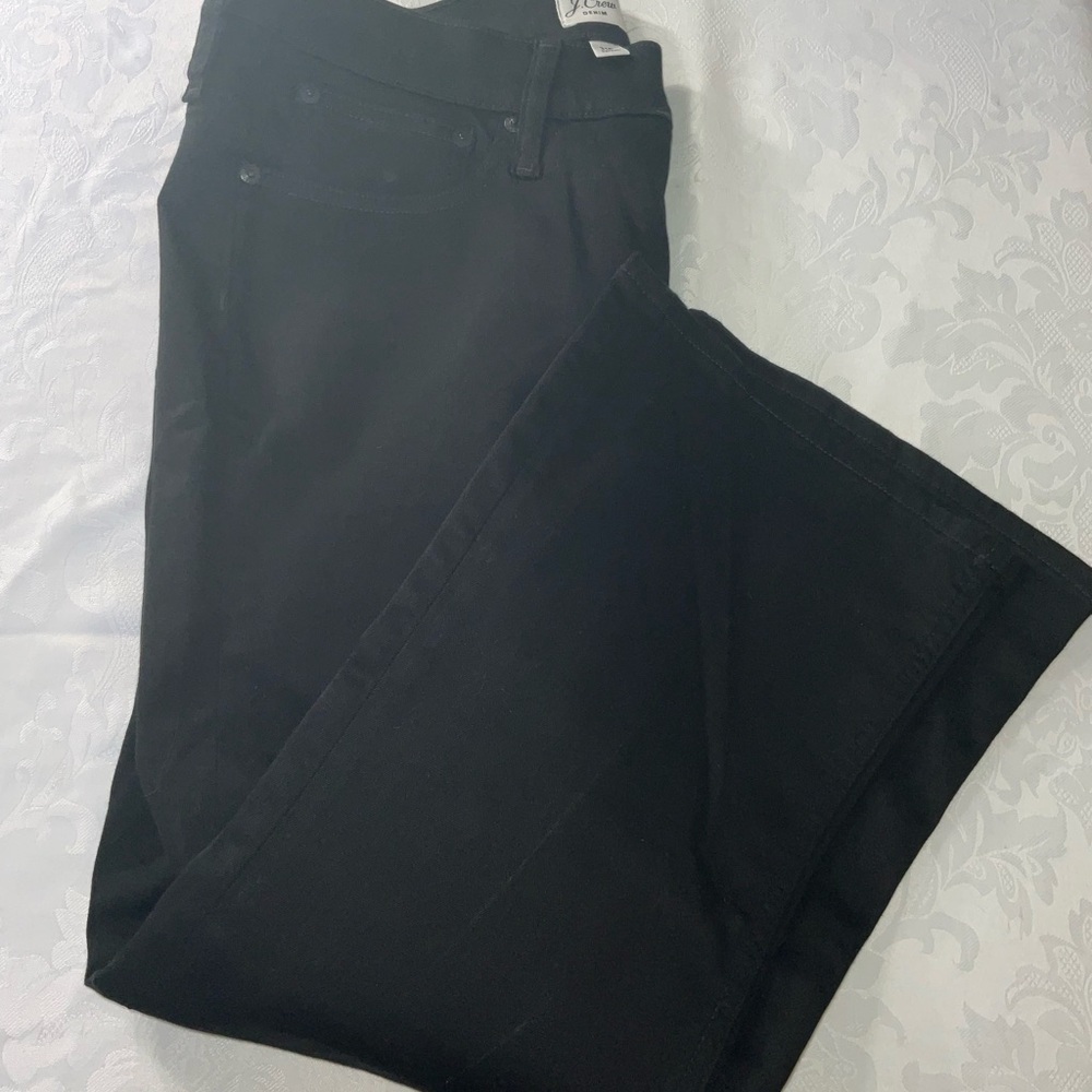 J.Crew Billie Black Demi Boot Cut Crop Jeans Women Size 31 Petite #ClassicPreppy